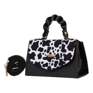 Sac bandoulière Fana pour femme, imprimé vache, pailleté, imperméable, en PU et polyester, à sangle unique, mode, usage quotidien - Product Image 1