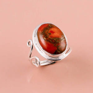 แหวนเงินสเตอริ925อัญมณีสีธรรมชาติอัญมณีมูนสโตนสีรุ้งเครื่องประดับออสเตรเลีย - Product Image 6