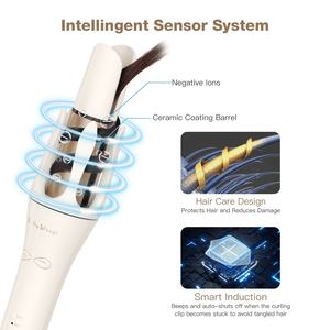 Lena Ionic 360 Degree Ceramic Barrel Electric Professional Auto Rotating <b>Curling</b> Iron Automatic Hair Curler Wand - Product Image 4