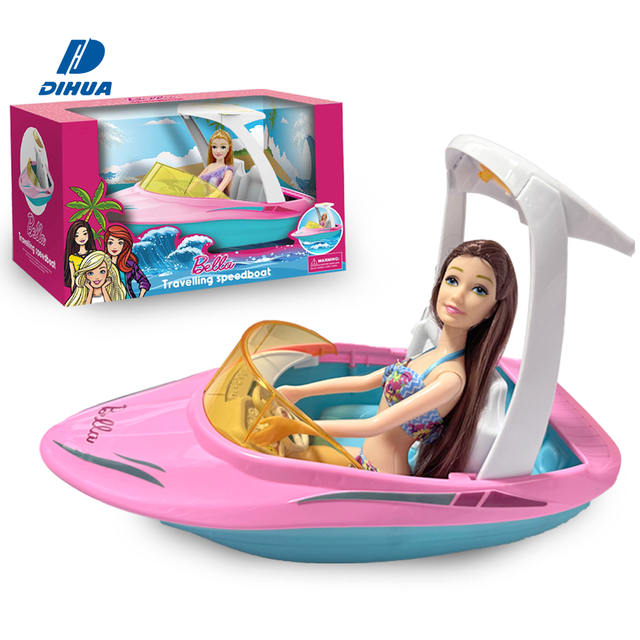 Wholesale Fashion Doll for Girls, 11 Inch Movable Joint Doll With Travel Speedboat, Popular Children Dolls for Girls Gift