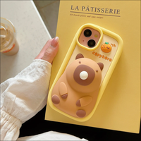 Mignon Capybara Coup Bulles Silicone Mobile Téléphone étui pour iphone 16 15 14 13 12 11 Pro Max Personnalisé Dessin Animé Antichoc Couverture Arrière