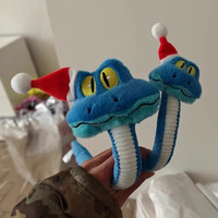 Peluche Zootopia Garry Serpent Bleu en Coton Biologique et Coton PP, Peluche Super Douce, Porte-clés en Maille, Forme Façonnable, Cadeau de Noël, Jouet