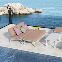 Ensemble de canapés d'extérieur modernes au design minimaliste, ensemble de canapés de patio en aluminium pour hôtel, canapés de jardin d'extérieur