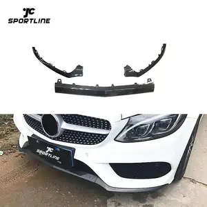 Labio de Parachoques Delantero de Fibra de Carbono A205 C205 para <span class=keywords><strong>Mercedes</strong></span> Benz C200 C250 <span class=keywords><strong>C43</strong></span> <span class=keywords><strong>AMG</strong></span> 2D 4D 15-17 - Product Image 1