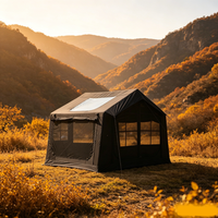 Tente gonflable en coton TC de 8 mètres carrés, multi-vitres, respirante, température constante, tente de camping de luxe pour la nuit en plein air