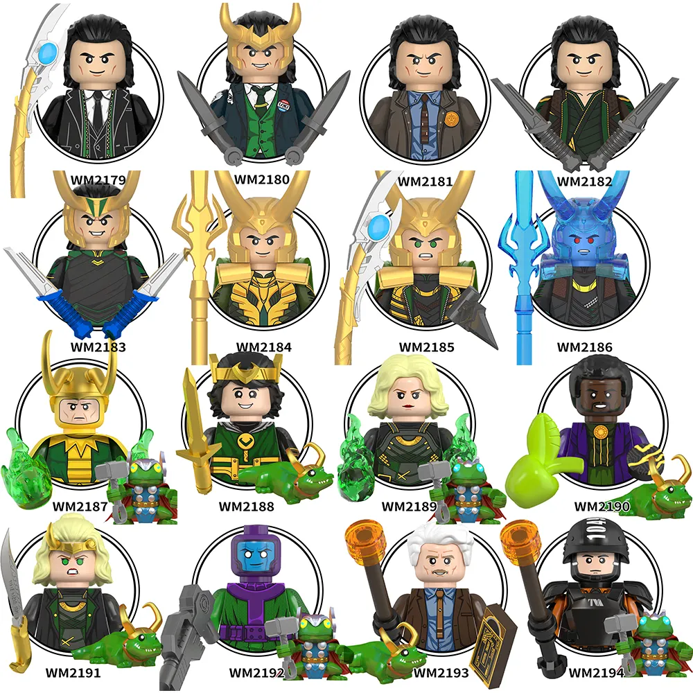 WM Block Super Hero Character Loki Sylvie Kang the Conqueror Mobius TVA Agent Collect Educational Building Blocks Toys For Kids