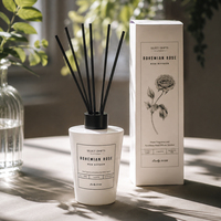 Diffuseur à bâtonnets de parfum d'ambiance de luxe 2026 en gros, parfum d'intérieur longue durée en bouteille de verre, huile essentielle, désodorisant d'air
