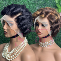 13x4 Full Lace Frontal Perücke, 12A-Qualität, kurze Pixie-Cut-Perücke, Anbieter von Cuticle Aligned vietnamesischem Echthaar für schwarze Frauen