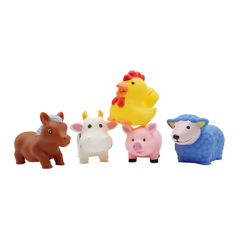 Soft Plastic Rubber Farm Animals Characters Figures Toy Water Shower Bath Game Toys for Baby Kid Gift