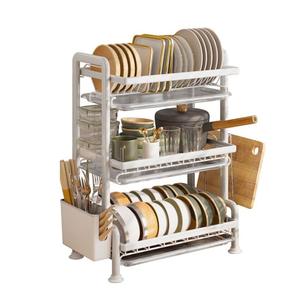 Porte-vaisselle de cuisine rectangulaire en acier inoxydable, support <span class=keywords><strong>suspendu</strong></span> réglable, poignées écologiques, paniers de <span class=keywords><strong>rangement</strong></span> tissés à la main, vente en gros - Product Image 2