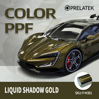 Prelatek - Lámina Protectora de TPU con Efecto Líquido Dorado de Lujo, Textura Metálica Suave, Ofrece una Cobertura de Color Natural Uniforme en Todo el Vehículo