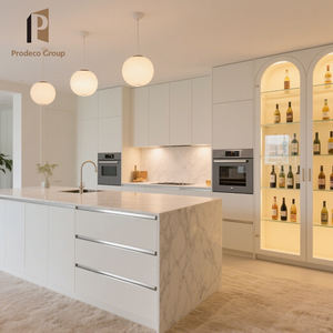 Foshan Modern Kitchen Multifunctional <strong>Cabinet</strong> Custom Assembled Complete Luxury Shaker White Kitchen Furniture <strong>Cabinets</strong> for Villa - Product Image 2