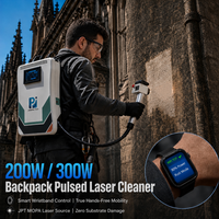 Machine de nettoyage laser à fibre pulsée 200W pour l'élimination de la rouille, portable, avec contrôle par montre connectée, pour usage extérieur