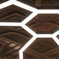 Plafonnier LED modulaire hexagonal, panneau en nid d'abeille, blanc chaud, blanc froid, pour salon de coiffure, salle de bain, loft