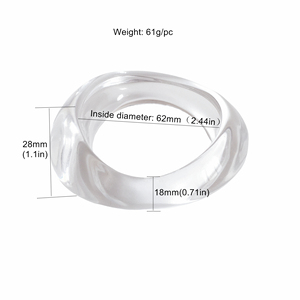 Ujbox Mô hình tinh tế mỏng cổ tay phụ nữ Chunky Vòng đeo tay đường kính nhỏ Acrylic Bangles đồ trang sức thời trang Quà Tặng bán buôn - Product Image 6