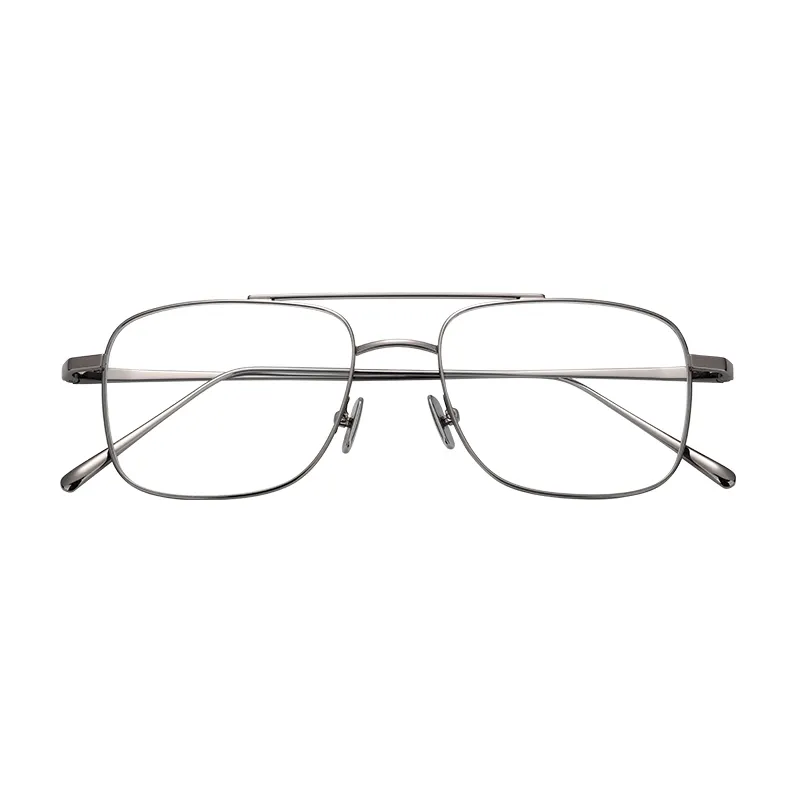 Hochwertige Vintage Brillen Männer Double Bridge Brillen Metallrahmen Brille für Frauen