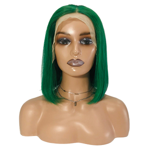 Bán Buôn Nguyên Brazil Tóc Màu Xanh Lá Cây Màu Sắc Bob Tóc Giả Glueless Tóc 13X4 Ren Phía Trước Tóc Con Người Ngắn Bob Tóc Giả Cho Phụ Nữ Da Đen - Product Image 2