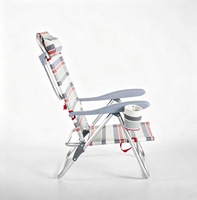Chaise de plage pliante moderne pour l'extérieur, huit positions réglables, double usage assis-debout, matériau Oxford durable, loisirs décontractés