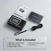 Lecteur de musique NFC rétro au design cassette 5.3, autonomie de 15 heures, rechargeable par Type-C, en matériau ABS, fabriqué au Guangdong pour la maison