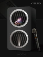Sistema de Sonido para Cine en Casa y Karaoke MOCO M2 de 2.1 Canales con 2 Micrófonos Inalámbricos 5.0, Gabinete de Madera, Salida de 500-800W