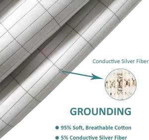 Sábana de conexión a tierra 300TC Queen 5% fibra de plata 95% algodón orgánico sábanas de conexión a tierra - Product Image 6