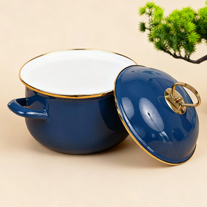 Casserole de cuisine épaissie de 18/<span class=keywords><strong>20</strong></span>/22/24/26 cm, à double anse, profonde, antiadhésive, en émail, avec couvercle - Product Image 5