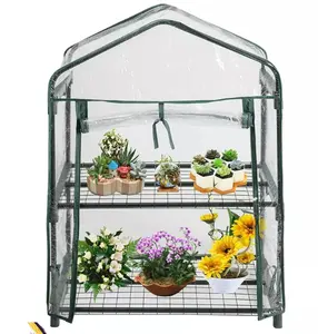 PVC2 Tier House serra giardino serra copertura impermeabile anti-uv proteggere piante da giardino casetta per fiori senza supporto in ferro