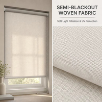 Stores enrouleurs manuels sur mesure en polyester, semi-occultants et filtrant la lumière, pour la maison et le bureau