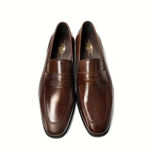 Mocasines de Cuero Genuino Negro con Punta Cuadrada, Zapatos de Vestir Sin Cordones para Hombre, para Oficina, Todas las Temporadas, Color Sólido, Estilo de Punta Lisa - Product Image 6