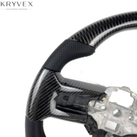 Volant sport Kryvex pour Mustang 2008-2013 avec matériaux personnalisés en fibre de carbone et en cuir