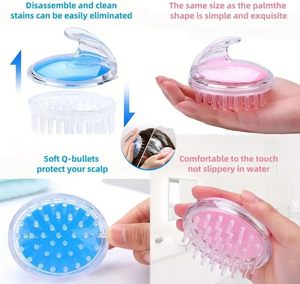 Brosse de massage capillaire en silicone naturel avec logo personnalisé pour femmes, peigne massant, brosse de bain portable, outil de bain de voyage - Product Image 3
