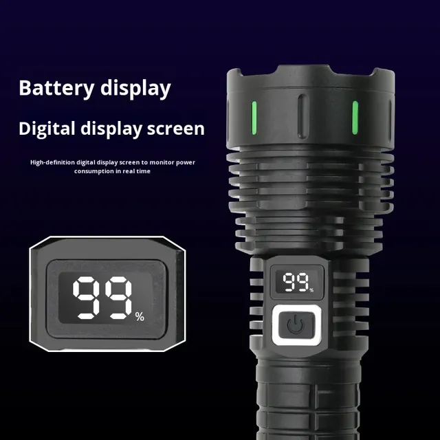 Cross-border Outdoor Photography White Laser Flashlight 5000 Lumens Ultra-bright Handheld Multi-function Emergency Rechargeable