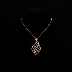 สร้อยคอจี้เพชรแท้หรูหราและหรูหราสีโรสโกลด์พร้อมสายโซ่สำหรับงานหมั้นงานแต่งงานหรืองานเลี้ยง - Product Image 1