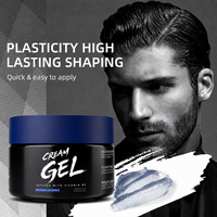 Crème-gel légère OEM/ODM pour hommes, fixation moyenne, volume accru, définition améliorée, faible brillance, enrichie en vitamines, bleue