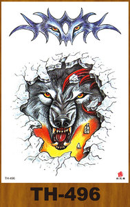 थोक रंग भेड़िया टाइगर चीता ओल्स लोमड़ी हाथ की बॉडी आर्ट अस्थायी वाटरप्रूफ कस्टम टैटू स्टिकर पुरुष महिला के लिए - Product Image 4