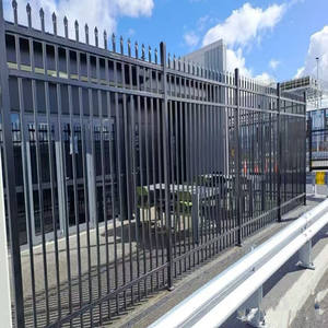 แผงรั้วเหล็กดัดเหล็กชุบสังกะสีป้องกันสนิมแผงรั้วเหล็กสีดำสำหรับสวน6ftx8ft ตามสั่ง - Product Image 6