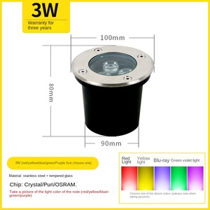 Luz LED Subterránea IP65 de Montaje Empotrado en Acero Inoxidable, 9 LED con Sensor de Movimiento, CRI 90, 5000K, Luz de Jardín - Product Image 2