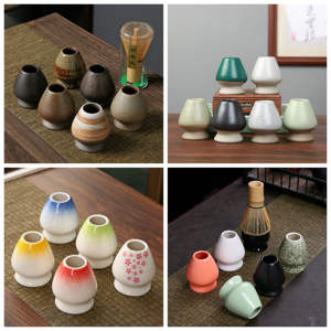 Bộ dụng cụ pha trà Matcha thủ công Nhật Bản 4-10 món, logo tùy chỉnh, gồm bát trà và giá đỡ chổi đánh trà bằng sứ truyền thống - Product Image 6