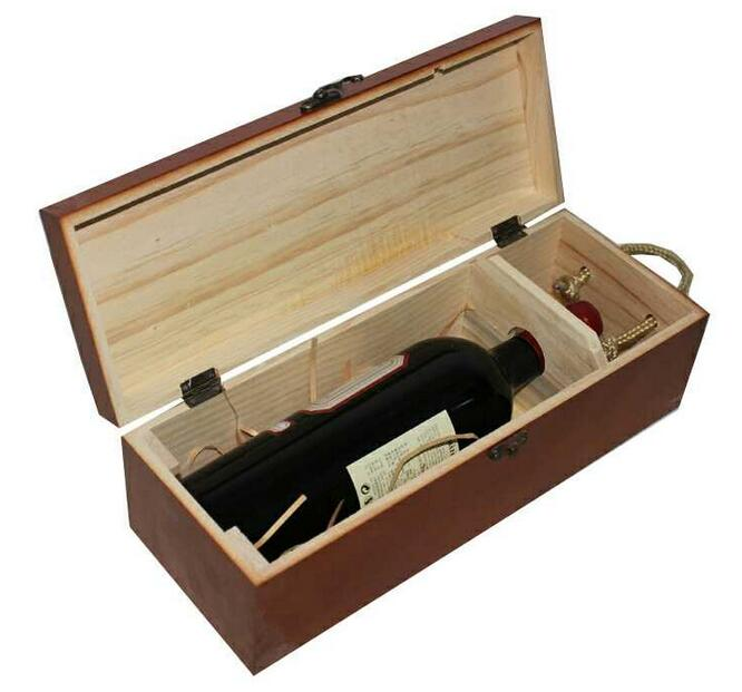 Деревянные подарочные коробки для вина Paulownia на заказ, деревянная коробка для бутылок с крыльями и ручкой из веревки