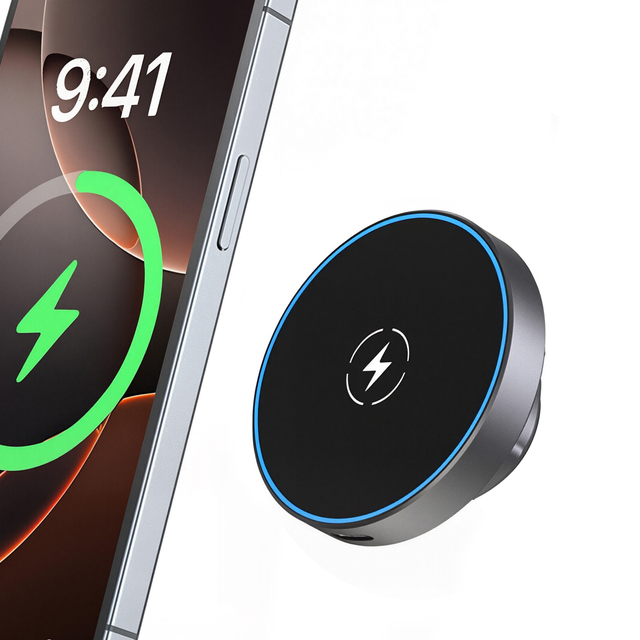 Heavy Duty 25mm 17mm Ball Mount Aluminum Magnetic Wireless Car Charger Phone Holder Head for iPhone 18 Duo 17 16 15 Pro Max Plus