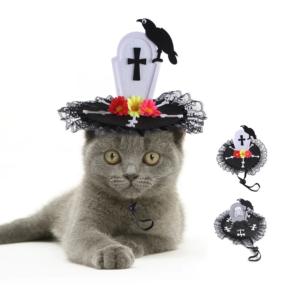 Wholesale Pet Halloween Cross Hat Funny Clothing Accessories for Small Medium Cat Dog HalloweenCustom Decorations Pet Hats