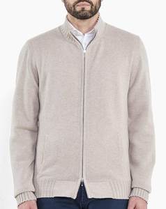Мужской однотонный кашемировый пуловер на молнии - Product Image 4