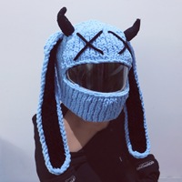 Nouvelle Housse de Casque de Moto Sportive Tout-Terrain Intégrale Décorative Style Cosplay en Polyester/Coton Faite à la Main Unisexe