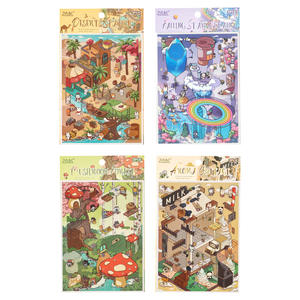 <span class=keywords><strong>3</strong></span> autocollants par paquet, série Oasis Journey, autocollants de paysages créatifs, autocollants 3D pop-up pour enfants - Product Image 5