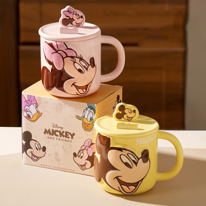 Mug en céramique <span class=keywords><strong>Mickey</strong></span> <span class=keywords><strong>Minnie</strong></span> Donald Duck Daisy avec support pour téléphone, couvercle et support, tasse à café mignonne pour enfants - Product Image 4