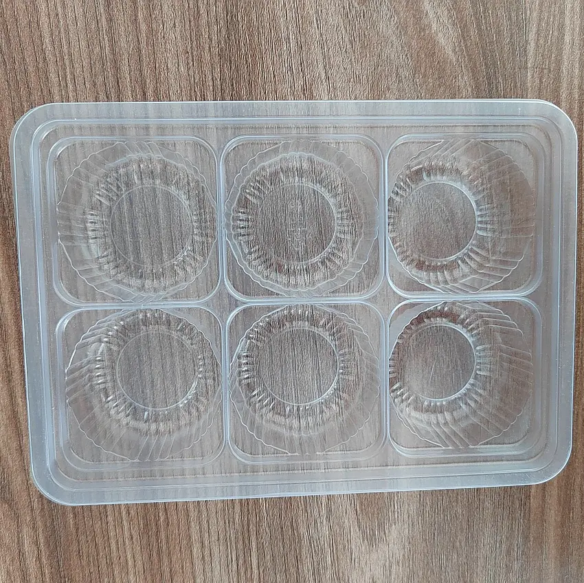 使い捨てブリスター透明PETプラスチック6キャビティチョコレートトレイキャンディーボックスミニムーンケーキボックス冷凍餃子包装