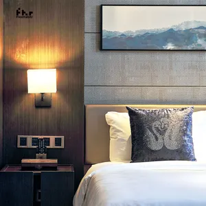 현대 럭셔리 리조트 환대 침실 세트 목조 객실 침대 5 성급 호텔 가구