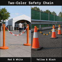 Poteaux de signalisation routière en plastique PE durable, rouges, blancs, jaunes, noirs, pour la sécurité, la circulation, l'isolation routière et le contrôle des foules, à suspendre