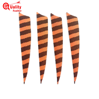50 pièces JINYUQI 4 "bouclier coupe empennage flèche plumes rayées dinde plume tir à l'arc chasse flèche accessoires