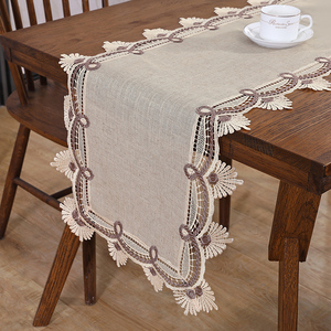 Fonte di fabbrica <span class=keywords><strong>rettangolare</strong></span> telo da <span class=keywords><strong>tavolo</strong></span> squisito solubile in acqua pizzo in poliestere tessuto <span class=keywords><strong>Runner</strong></span> semplice - Product Image 1